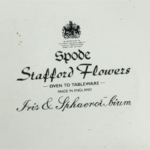 Spode stafford flowers tart baking dish iris & sphaerolibium 7" quiche plate - Picture 6 of 10